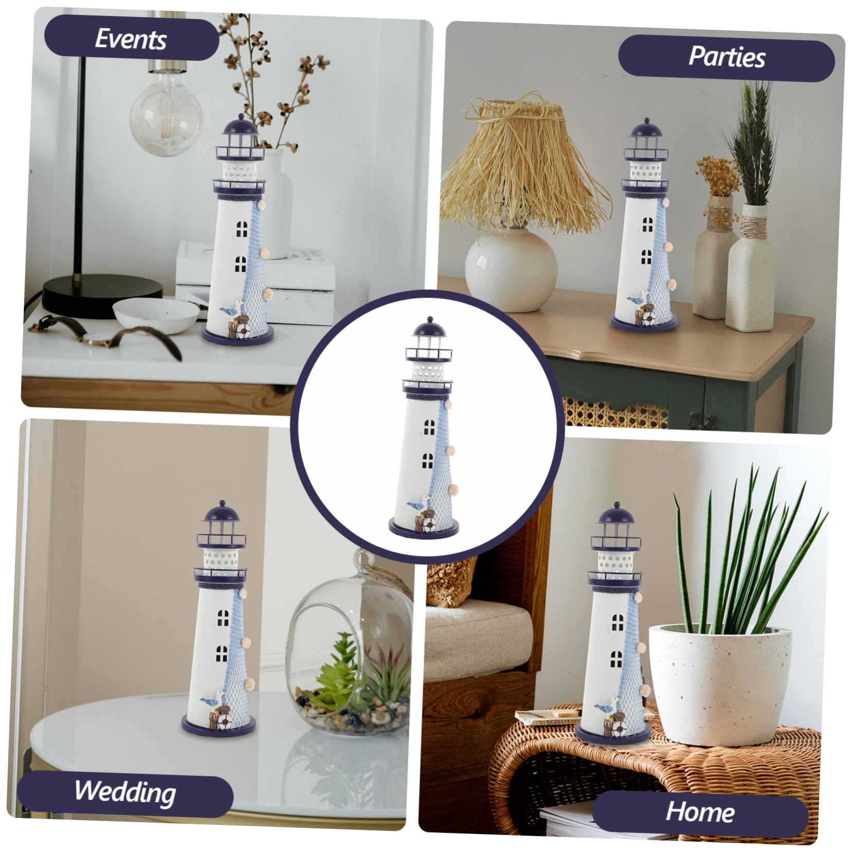 PRETYZOOM Lighthouse Candle Lantern Decorative Lantern Lighthouse Candle Holder Rustic Farmhouse Wedding Centerpiece Lantern for Table Rustic Home Indoor Outdoor Decor