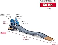 Vista 5 de Step2 Up & Down Montaña Rusa Juguete de Montar para Niños, Auto de Empuje, Juego para Interiores/Exteriores, Hecho de Plástico Duradero, Peso Máximo