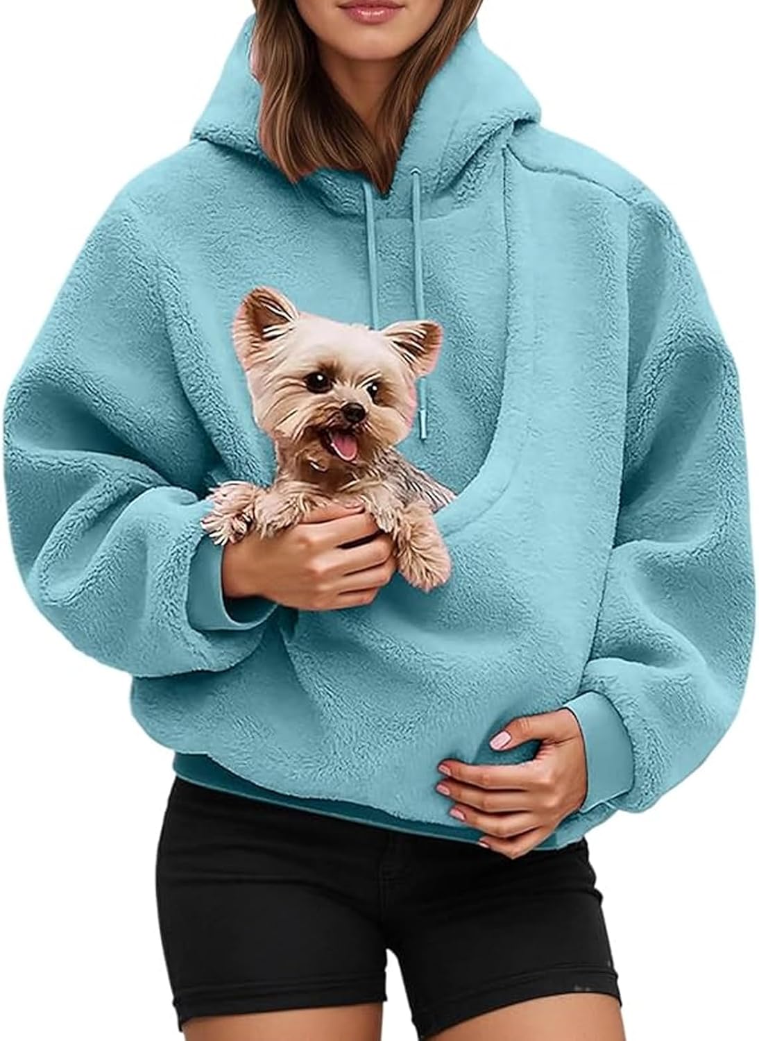 Pet Sling Hoodie,Pet Pouch Hoodies Oversized Cat and Dog Pouch Sweatshirt Comfy Pullover Hoodie with Pockets