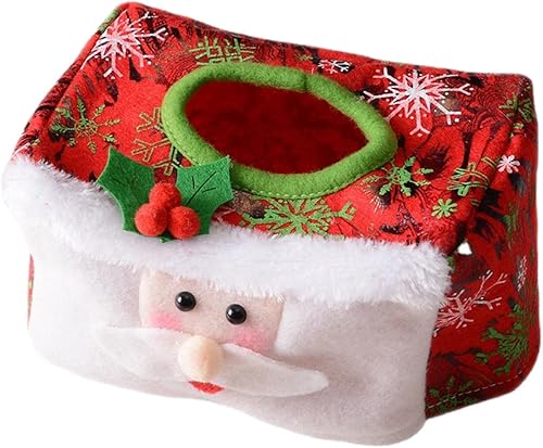 Generic Funda para caja de pañuelos de Navidad, decoración organizadora de servilletas, para tocadores, aparadores de escritorio, color rojo