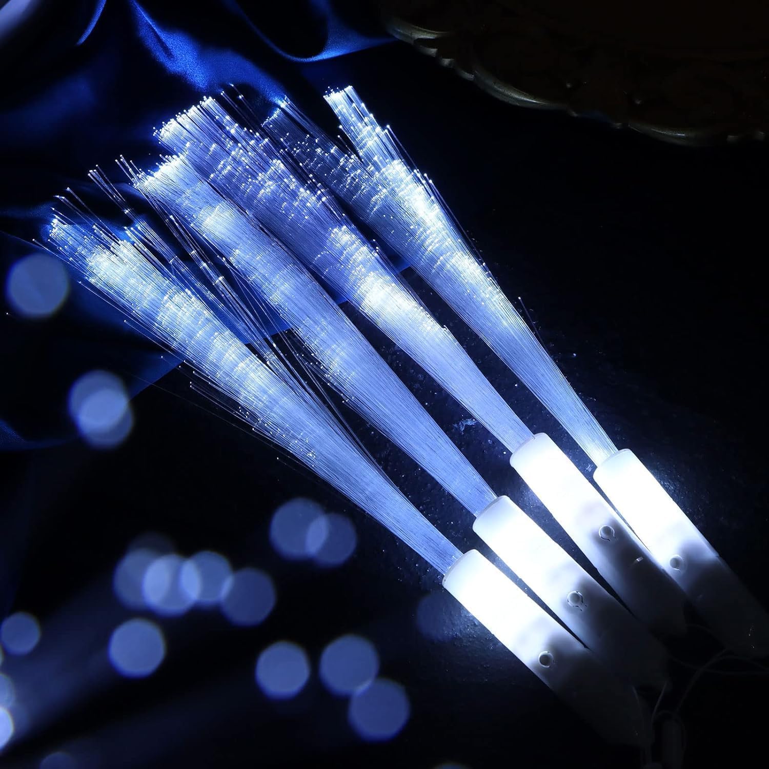 HuaMuDM 40 stuks lichtstaafjes voor bruiloft, LED lichtstaaf wit, bruiloft glasvezellamp, glasvezel lichtstaaf, LED lichtstaaf glasvezel, lichtstaaf voor bruiloft voor feest, concert, bruiloft