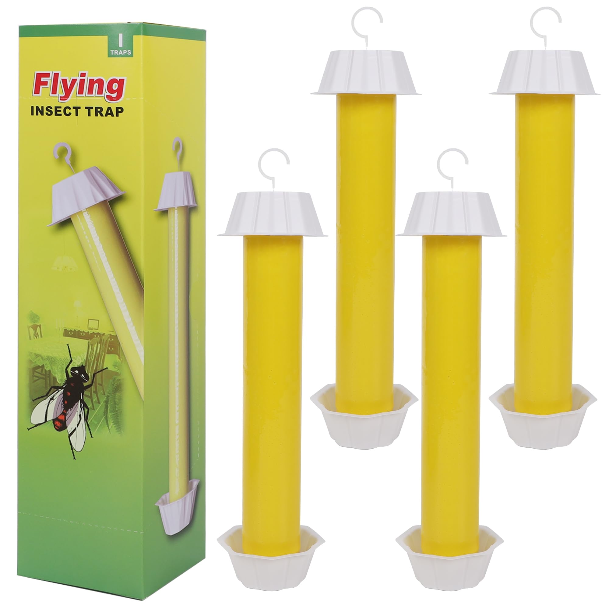 Piège à mouches collant jaune lot de 4 à forte adhérence longue durée