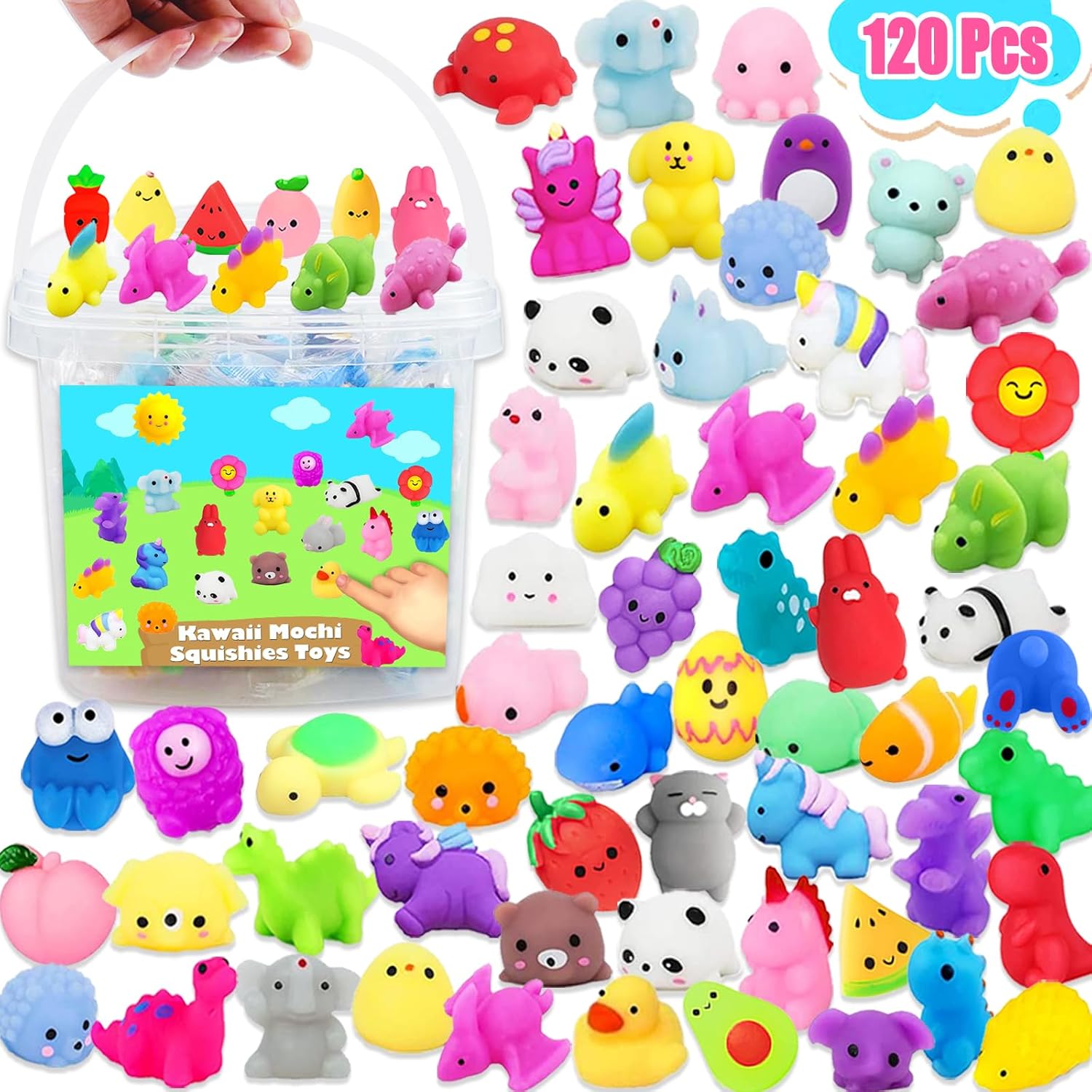 Squishies Toys Bulk 120PCS, Party Favors for Kids, Goodie Bag Stuffers, Classroom Prizes, Treasure Box Toys, Stress Relief Fidget Toys, Birthday Gifts for Boys Girls