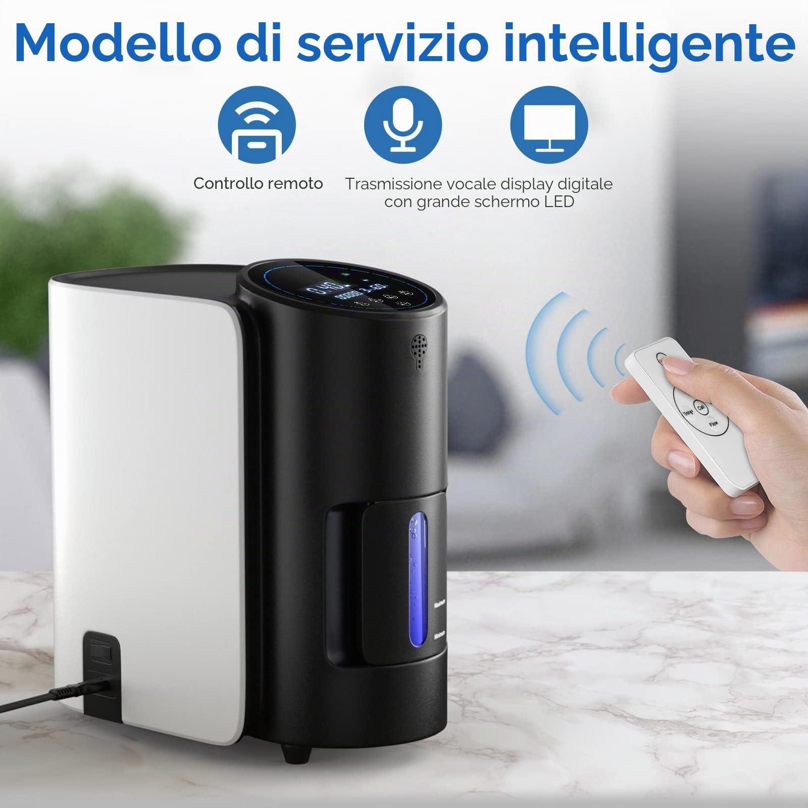 Dispositivo di ossigeno per la casa 1-7 l/min Concentratore di ossigeno continuo regolabile per la casa Generatore di ossigeno silenzioso per la casa