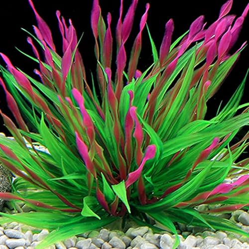 Miniatura 7 de Decoración de pecera de plástico para pecera, plantas de pecera verde, decoración de escondite de plantas artificiales, decoración de pecera de