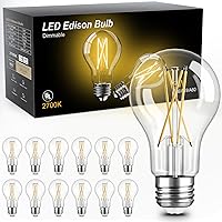 TJOY 12-Pack A19 Vintage Edison LED Bulbs, Dimmable 8W=60W, 800 Lumens 2700K Warm White E26, Farmhouse Decor