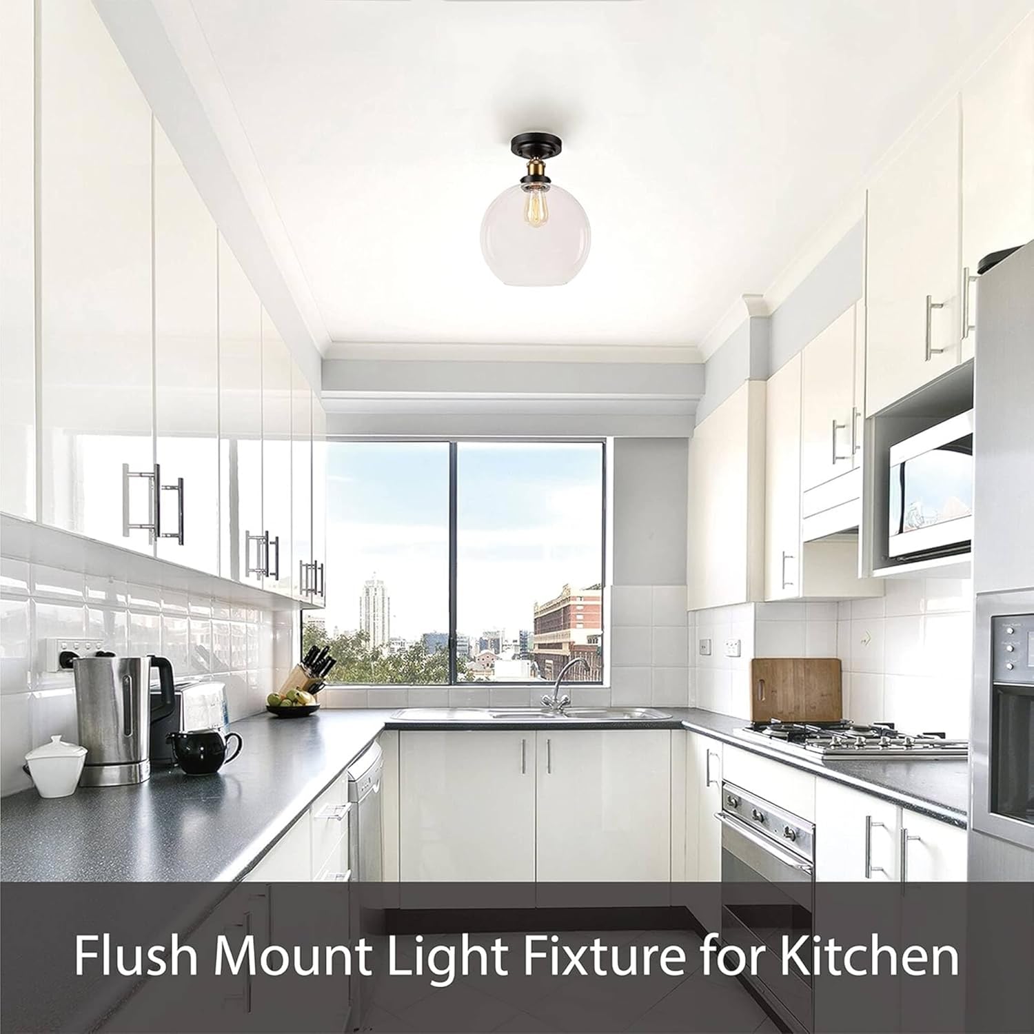 Aspen Creative 63022-22,2-Light Flush Mount/Oil Rubbed Bronze w/Alabaster Glass,11-1/4"Diameter E26 Socket/9 Watts LED Blub,Bulb Not Included,Set of 2