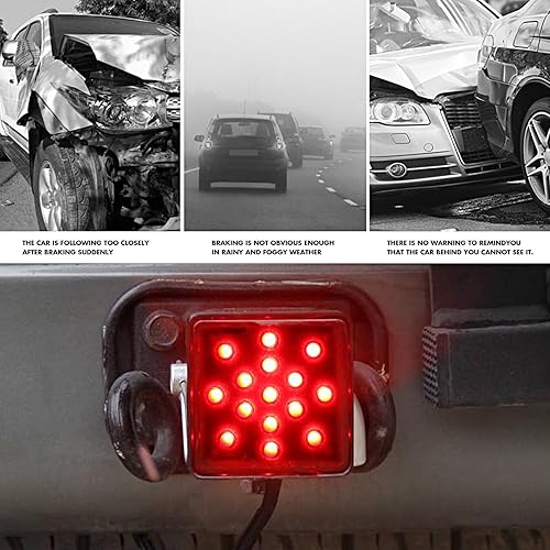 Miniatura 4 de 1 luz de enganche de remolque con 15 LED, 3.2 pulgadas, súper brillante, cuadrada, impermeable, luz trasera de vehículo, accesorios universales y