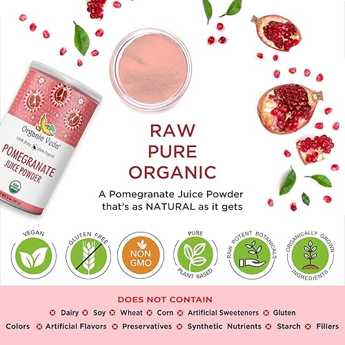 Miniatura 3 de Organic Veda Polvo de jugo de granada  Extracto de granada en polvo rico en vitamina C folato y potasio  Concentrado de granada para ensalada yogur
