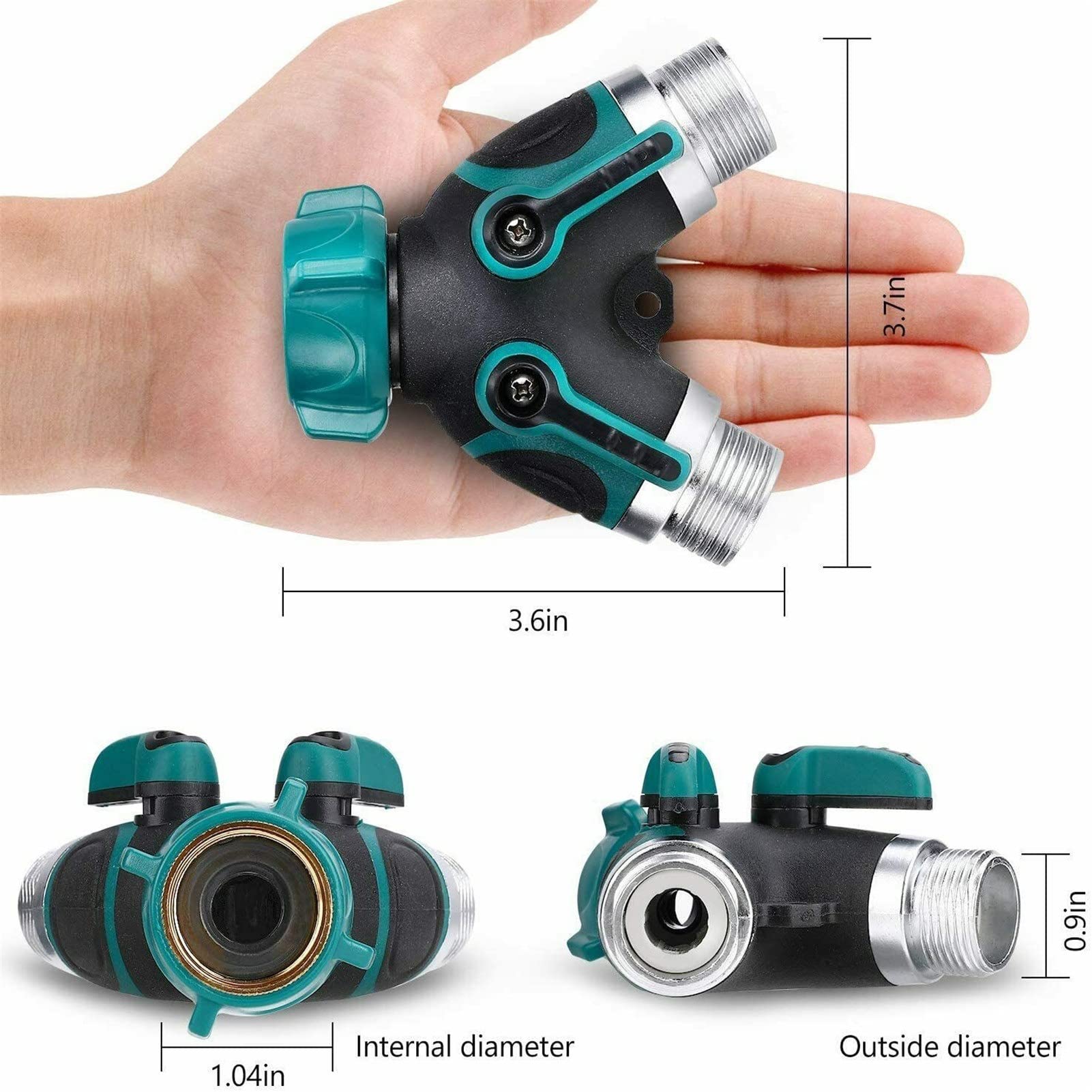 Generic 2Pcs 2 Way Heavy Duty Garden Hose Distributor Tap Hose Splitter Y Connector Distributor Shut Off Water Valves Easy To Install(Orange)