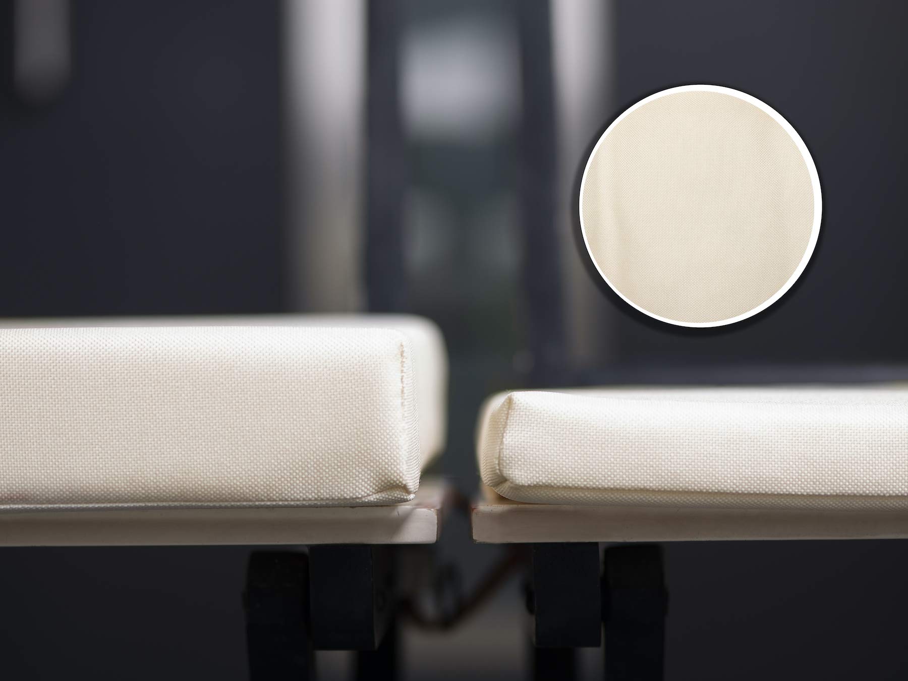 Sunnypillow 4 Cuscini per Sedia con Nastri 40x40 cm 5 cm Spessore per Sedie Panche Interno Esterno Cremoso