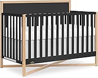 Dream On Me Owen 5-in-1 Convertible Crib Matte Black - GREENGUARD Gold JPMA Certified, Toddler Day Full Bed