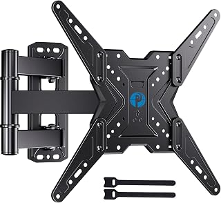 Pipishell Full Motion TV Wall Mount for Most 26-60 inch TVs with Swivel, Tilt, Extension, Single Stud Articulating TV Mount Bracket, Holds up to 77 lbs, Max VESA 400x400mm, PIMF11