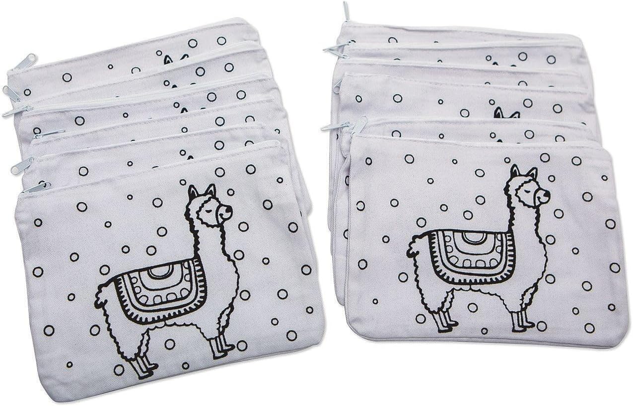 S&S Worldwide Velvet Art Fabric Llama Pouch, Pack of 12, 9 inch x 6 inch
