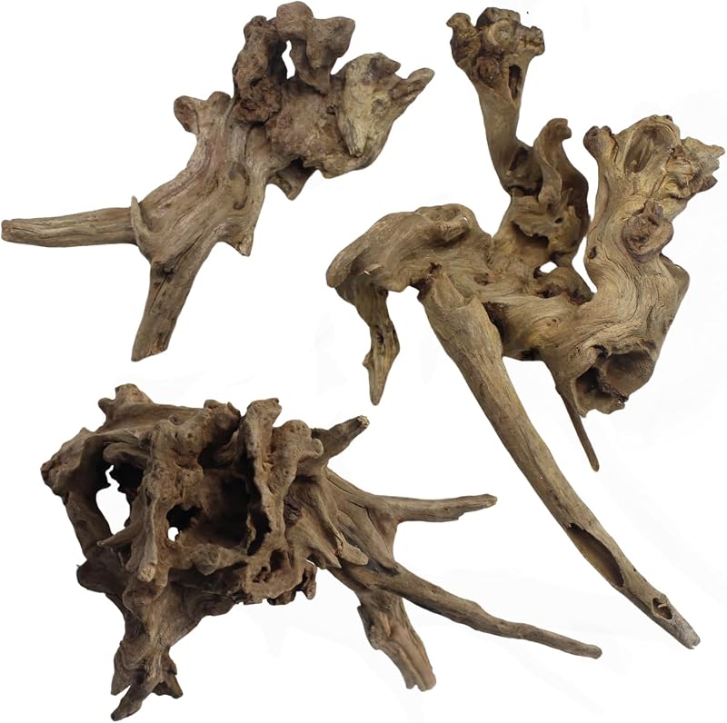 Madeira Spider Wood Natural para Aquário e Terrário, Galhos Decorativos, 3 Unidades DoubleWood