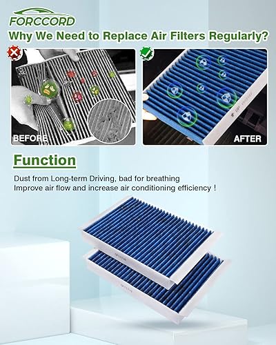Miniatura 10 de Paquete de 2 filtros de aire de cabina HEPA para Escape (2007-2012), Tribute (2008-2011), Mariner (2007-2011) Filtro de cabina de carbón activado de