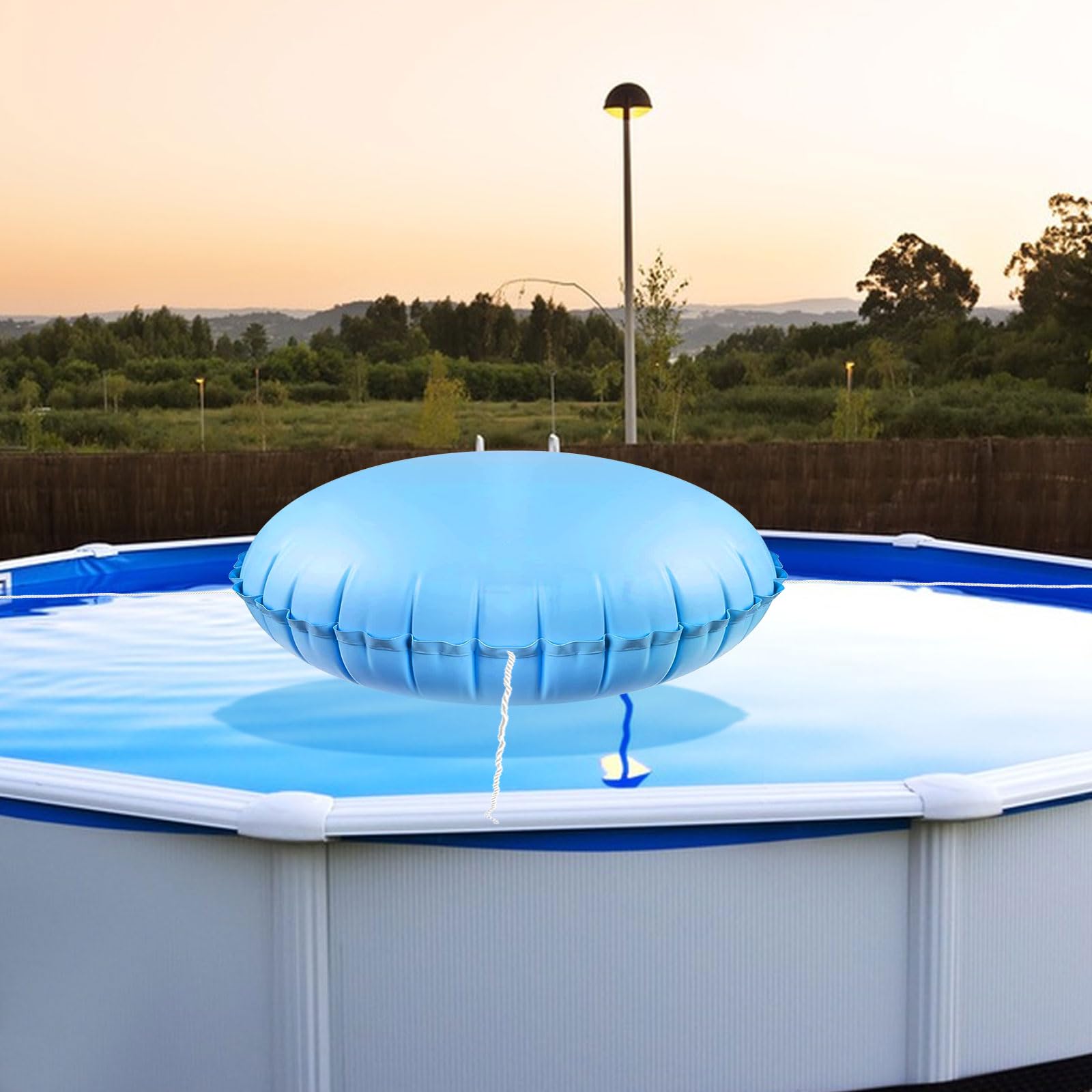 Pool Luftkissen Winter Poolkissen Poolkissen rund Poolkissen Winter Luftkissen 120cm Durchmesser für winterfeste Poolabdeckung Aufstellpools Aufblasbares Kissen