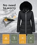 MOERDENG Women's Winter Windproof Warm Down Coats Waterproof Thicken Hooded fashions Puffer Jacket