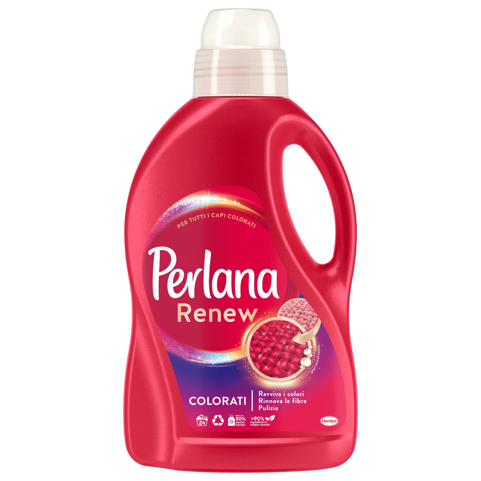 Perlana Renew, kolorowe środki do prania w pralce, wszystkie kolorowe ubrania, odświeża kolory i odświeżenie włókien, 24 sztuki prania