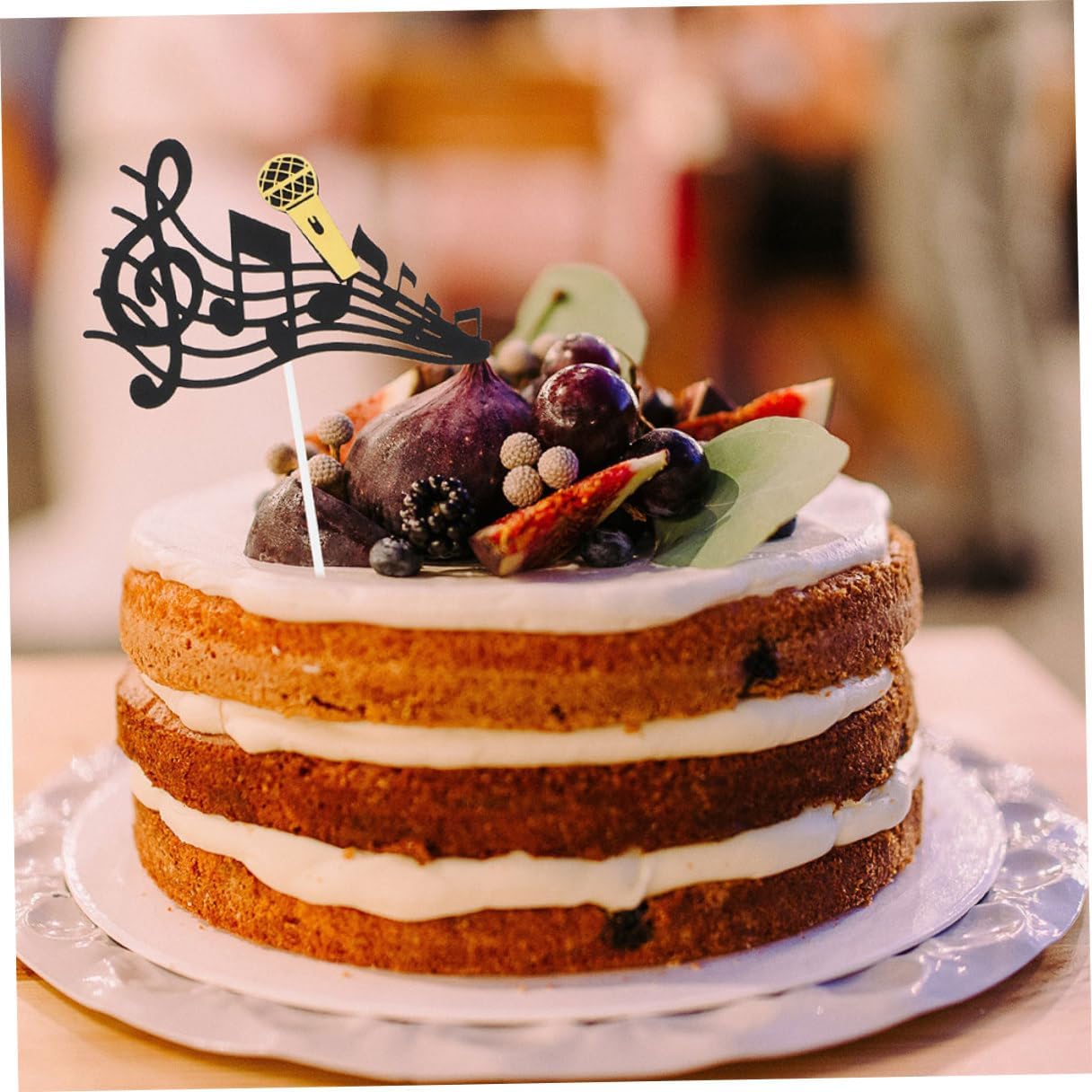 Toddmomy Music Notes Birthday Cake Toppers Set for Musicians and Party Decorations, 40pcs Non-edible Musical Theme Cupcake Inserts for Birthday Cakes and Music Parties