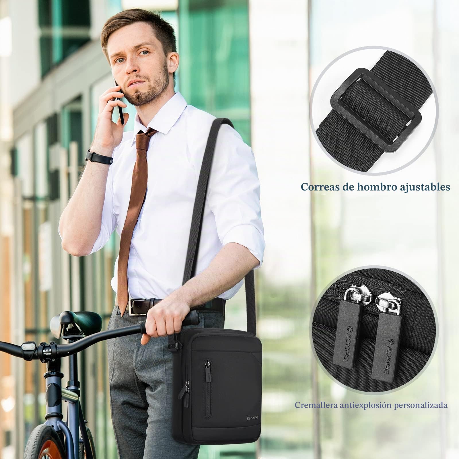 Bolso Bandolera para Tablet iPad de hasta 11 Pulgadas, Bolso de Hombro, Bolso Cruzado, Antirrobo, Resistente al Agua