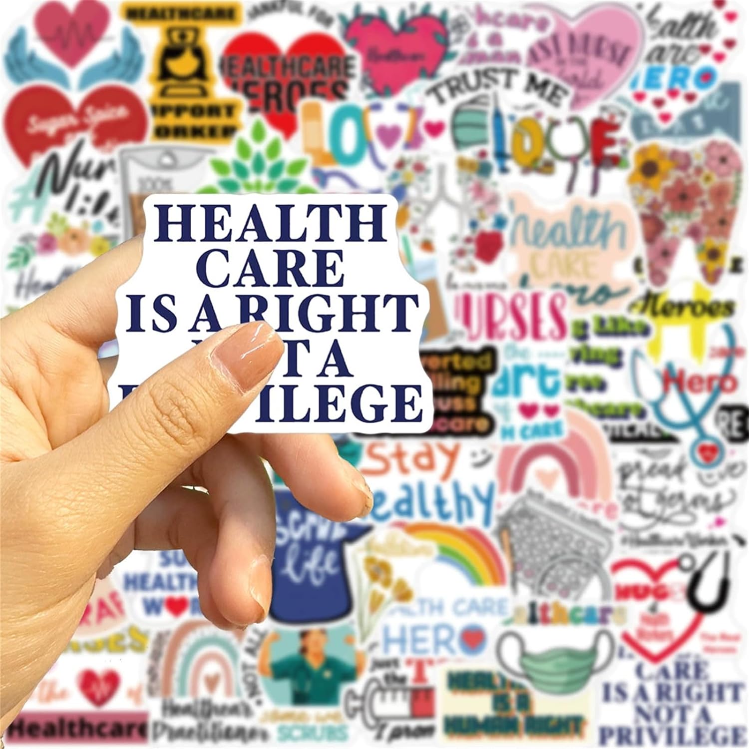 50 Pcs Health Care Stickers Doctor Nurse Sticker Medical Science Equipment Waterproof PVC Decal Human Body Anatomy Graffiti Decals for Water Bottles, Laptops, Phones (Health Care) - Image 2