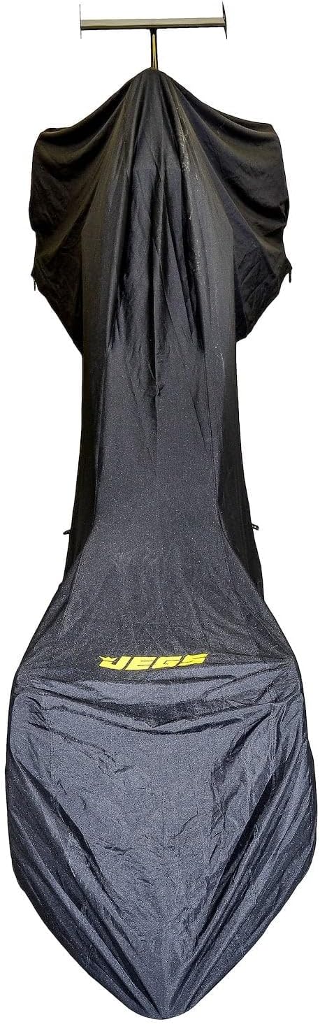 JEGS Dragster Cover | Fits 215� -240� Wheelbase Dragsters | 600 Denier Fabric | Sewn in Straps and Buckles | Storage Bag | Black