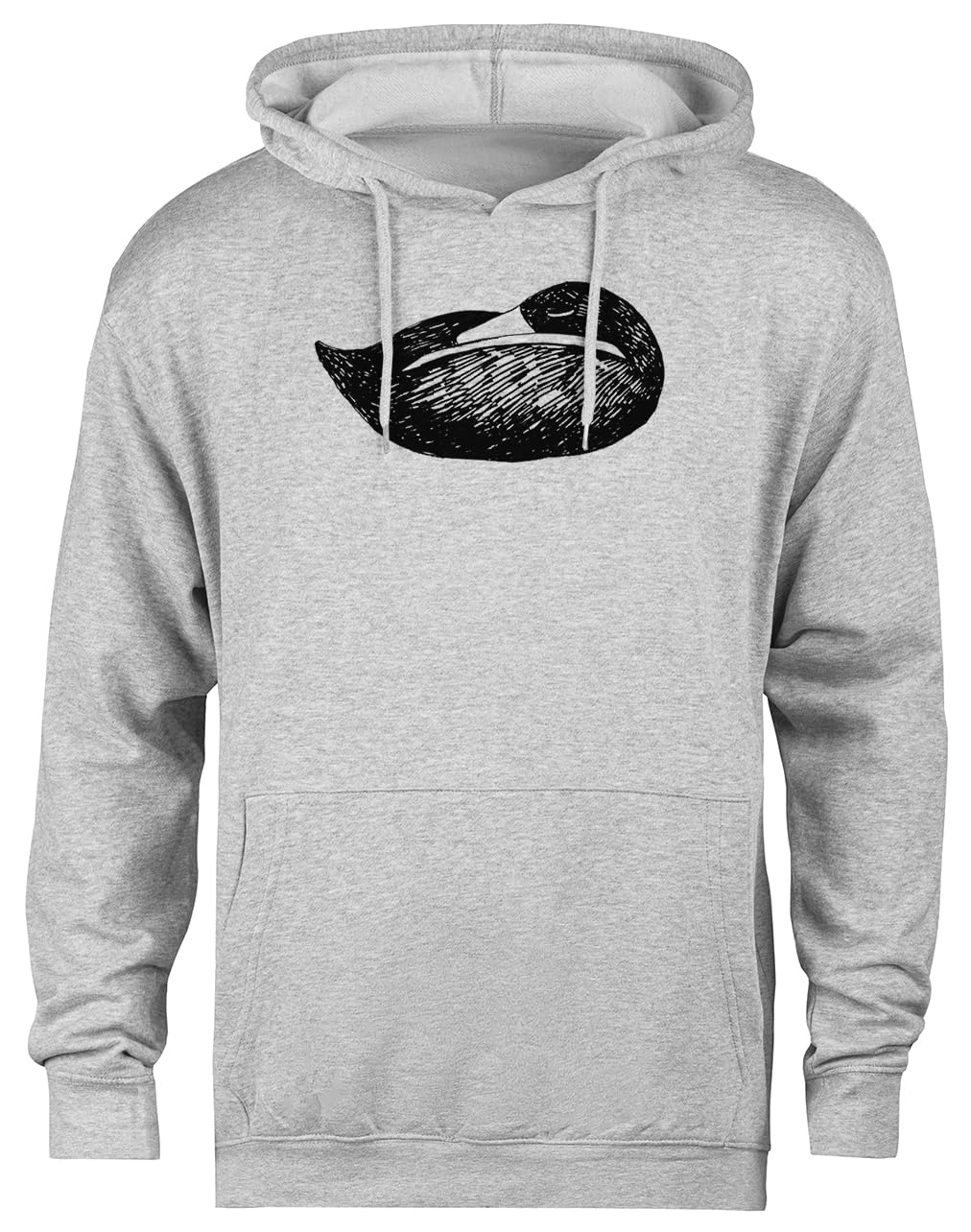 Śpiąca Kaczka Szara Bluza Z Kapturem Unisex Bez Płci Unisex Grey Hoodie Genderless Pullover