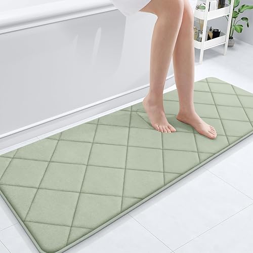 Miniatura 218 de OLANLY Tapete de baño de espuma viscoelástica de 24 x 16 pulgadas, ultra suave y absorbente, lavable a máquina, cómodo tapete de baño para suelo de