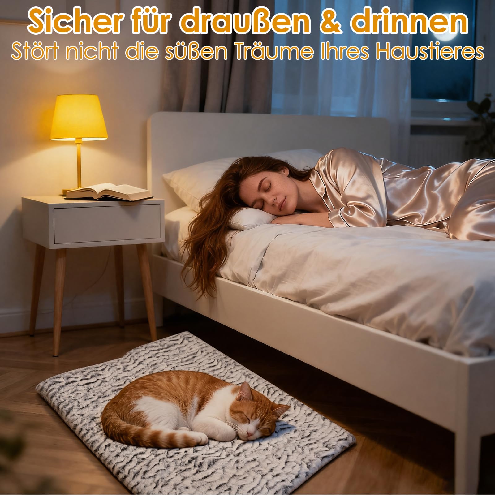 Selbstheizende Katzendecke Selbstheizende Decke Katze Wärmedecke Katze,Heizdecke für Katzen und Hunde,Heizdecke ohne Strom,Wendbar,Anti-Slip,für Innen Außenbereich,50x60cm(S)