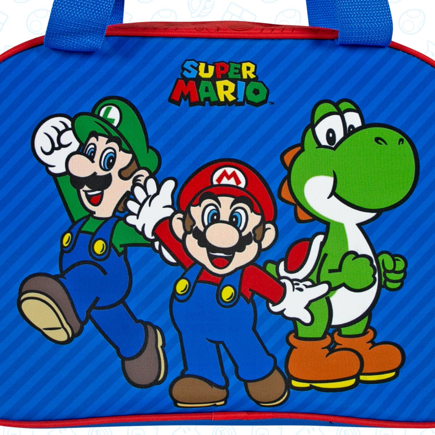 Sac de Sport Mario Enfant Bleu Rouge Sac de Voyage Super Mario Léger Résistant Garcon Ecole Sac à Main Bandoulière Piscine Danse Gym Football Garçon 28x41,5x21 cm