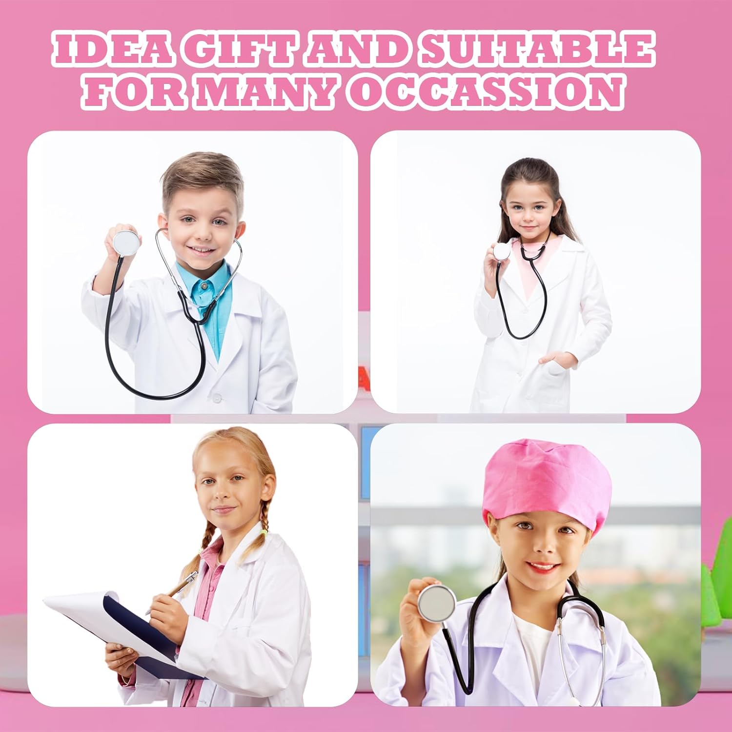 Kids Doctor Costume Child Role Play Costumes Toddler Nurse Scrubs with Accessories - Image 7