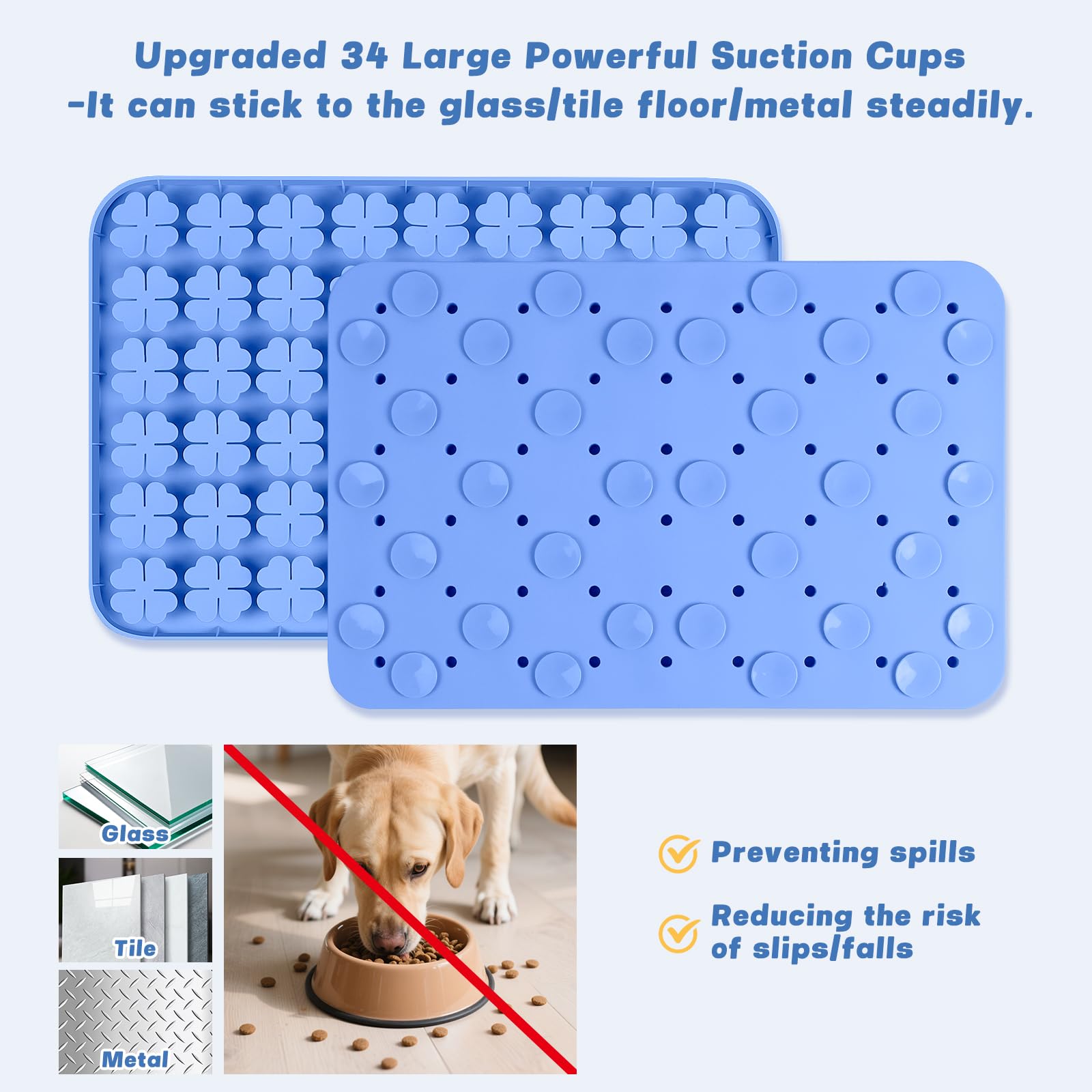 24''x16'' silicone tappetino interattivo per cani/gatti alimentazione lenta, favorisce la ricerca naturale del cibo, allenamento degli odori e mangiare lentamente (blu)