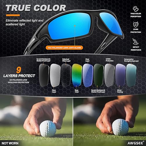 Miniatura 5 de Lentes de sol deportivos polarizados para hombre, 100% protección UV, irrompibles, para pesca, conducción