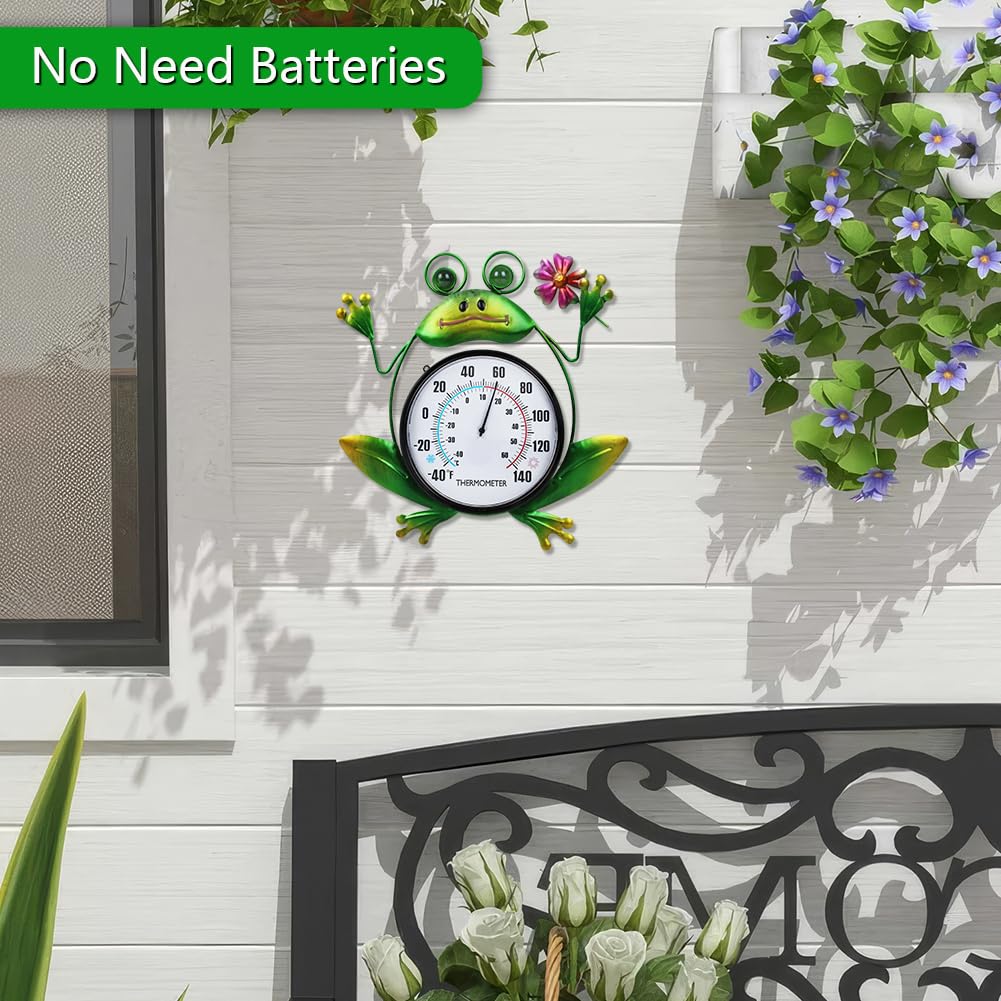 Indoor Outdoor Thermometer, Frog Wall-Mounted Thermometer image 3