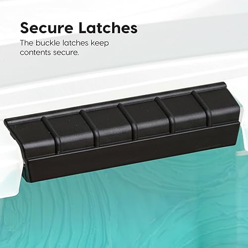 Miniatura 3 de IRIS USA Contenedores de almacenamiento de plástico apilables de 19 cuartos de galón con tapas, paquete de 6 unidades, sin BPA, fabricados en