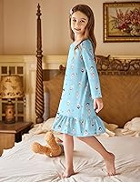 Vista 4 de Arshiner Ropa de dormir para niña de manga larga lindo camisón camisón pijama vestido