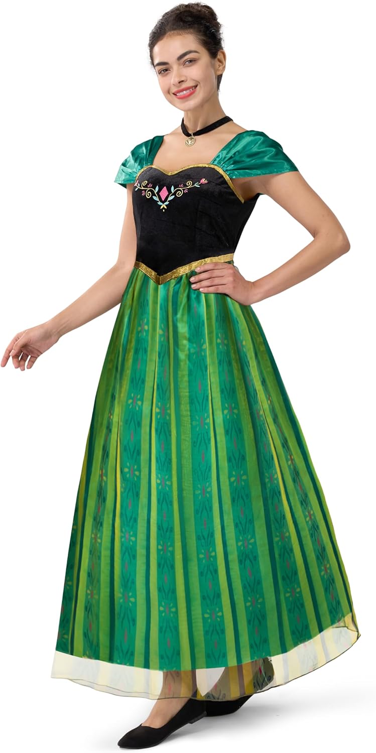 Spooktacular Creations Adult Princess Costume, Halloween Women Coronation Dress Costume, Green Princess Dress - Image 7