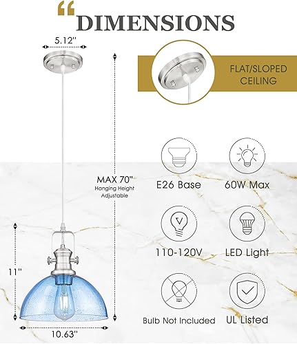 Vista 51 de AD-22151-1P-BK - Luces colgantes negras para isla de cocina, 7.5 pulgadas con pantalla de vidrio sembrado transparente, lámparas colgantes vintage