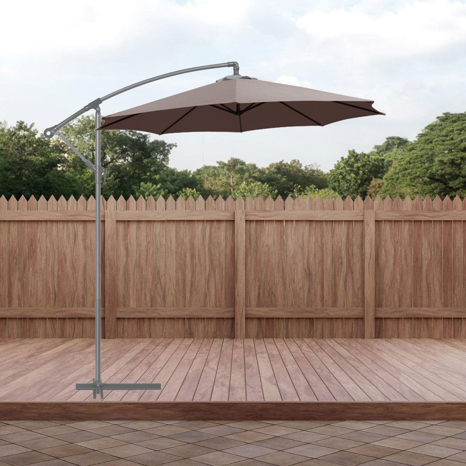 Telo Stecche per Giardino Ricambio 2, Ombrellone da 7m 6 | Poliestere Marrone Caffè, Resistente All'usura e Facile da Pulire, Protezione UV e Manutenzione Semplice