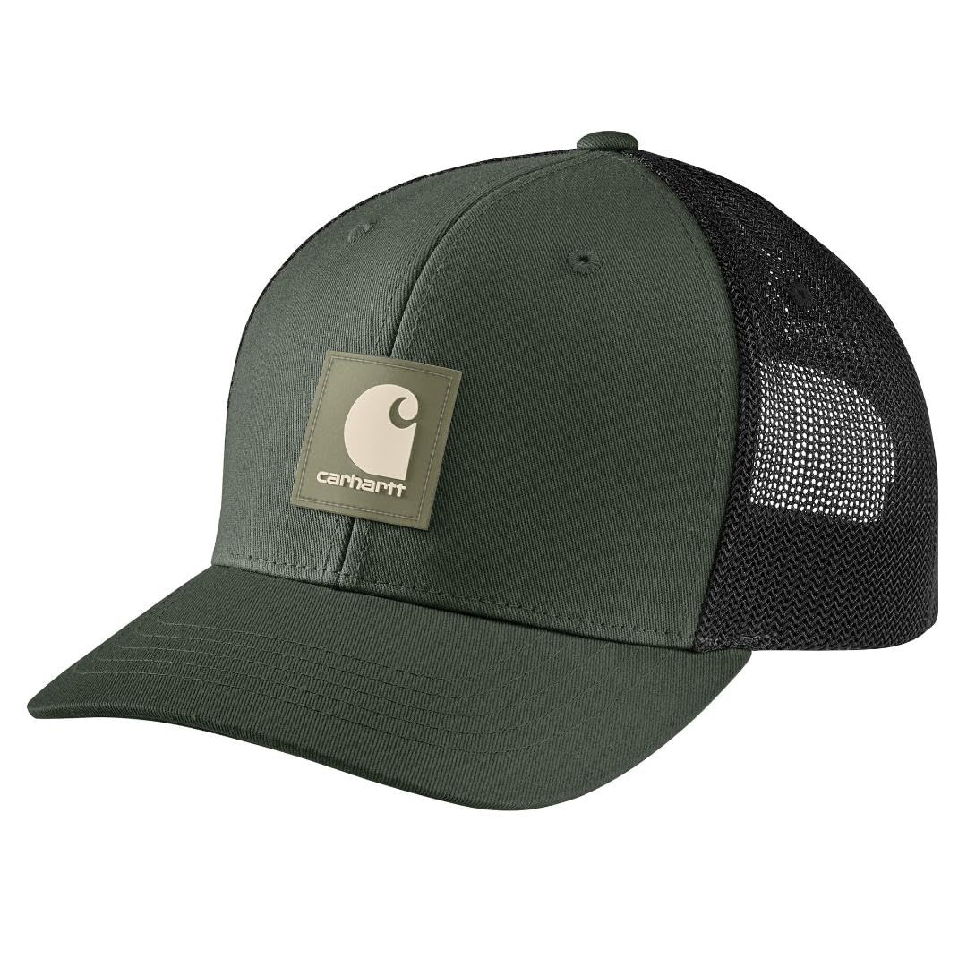 Carhartt Mens Rugged Flex Twill Mesh-Back Logo Patch Cap, Forestry Green, One Size