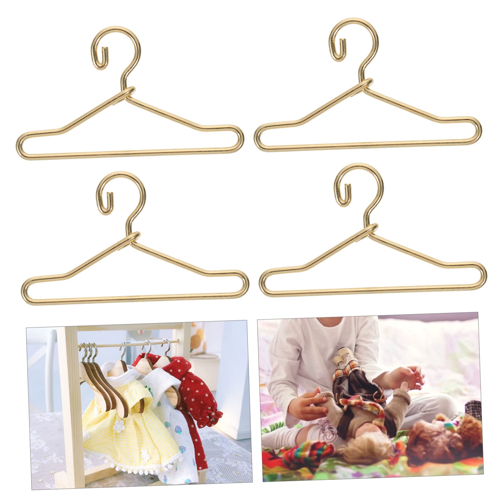 LALADEFIEE Professional Doll Coat Rack Metal Doll Clothes Hanger Set 50 Pieces for Boys and Girls' Room