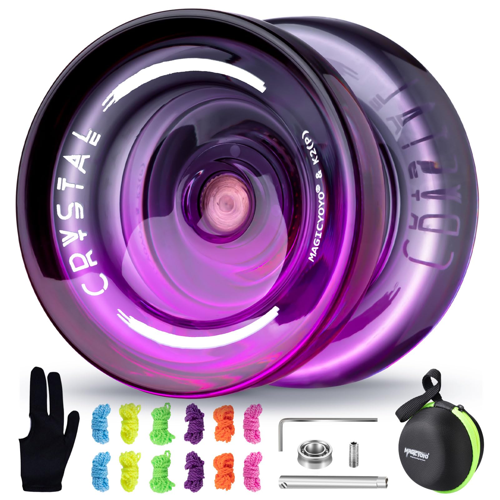MAGICYOYO K2 Crystal Professional Responsive Yoyo for Kids (Black Purple)