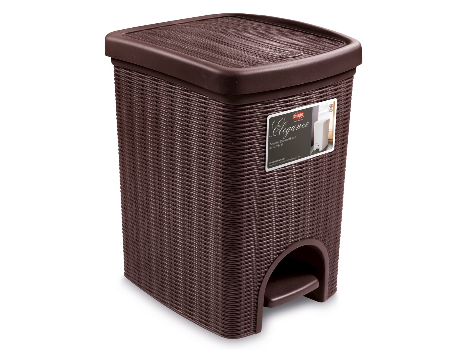 Elegance Waste Bin, Mocha, 31 x 27.5 x 39 cm