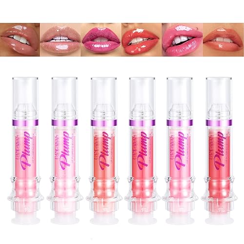 Juego de 6 lápices labiales hidratantes, efecto brillante y perlado, 6 colores hidratantes, con extracto de chile caliente para labios de aspecto