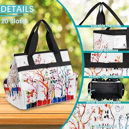 Miniatura 5 de Keyboard Notes Trees Garden Tool Tote Bag for Women Men Gardening Tool Storage Bags with 10 Pockets Standable Garden Home Tool Kits Organizer for