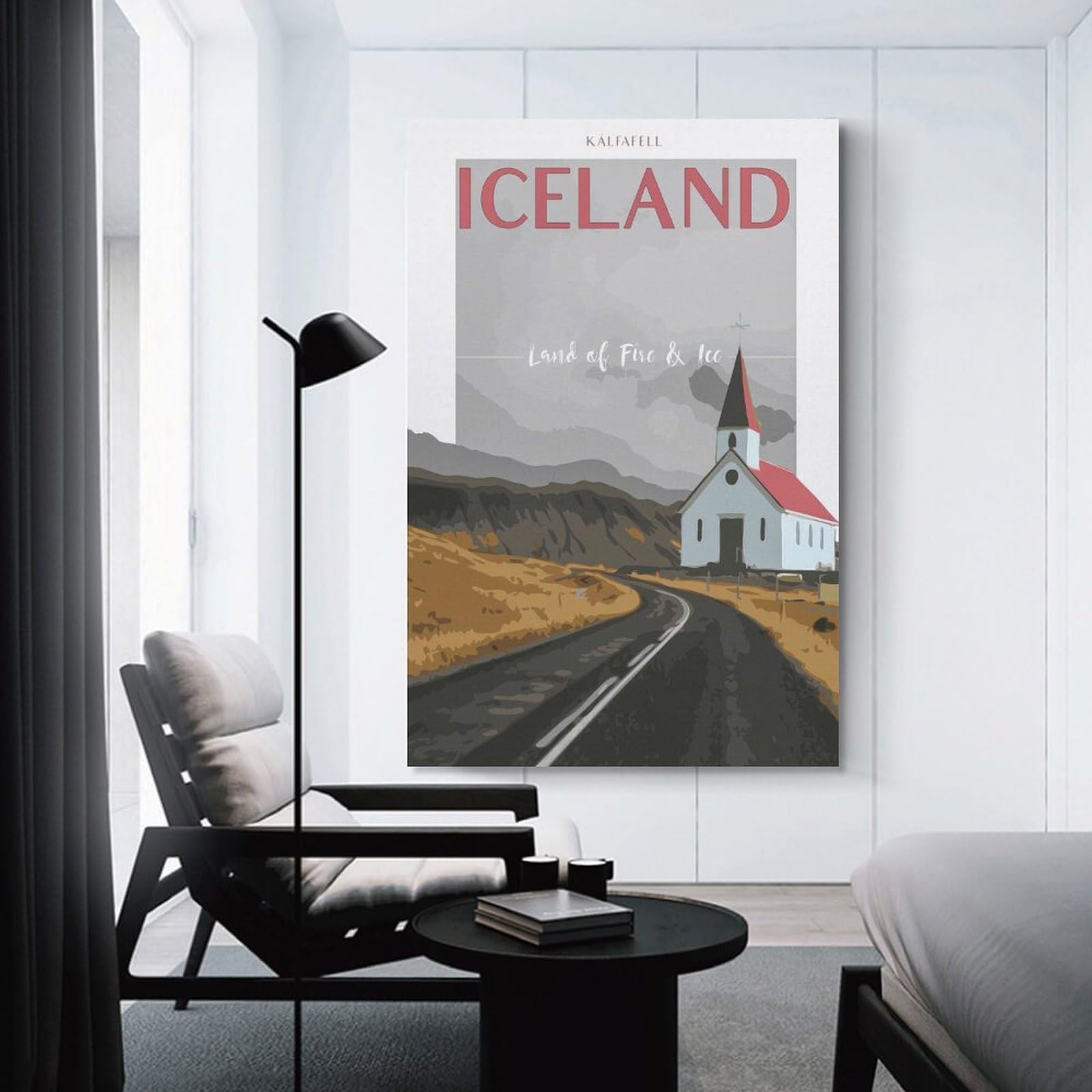 Junmoney Iceland Travel Vintage Wall Art Print, 20x30inch(50x75cm), for Corridors, Hallways Or Apartment Entries, Wall Decor to Refresh Empty Corners
