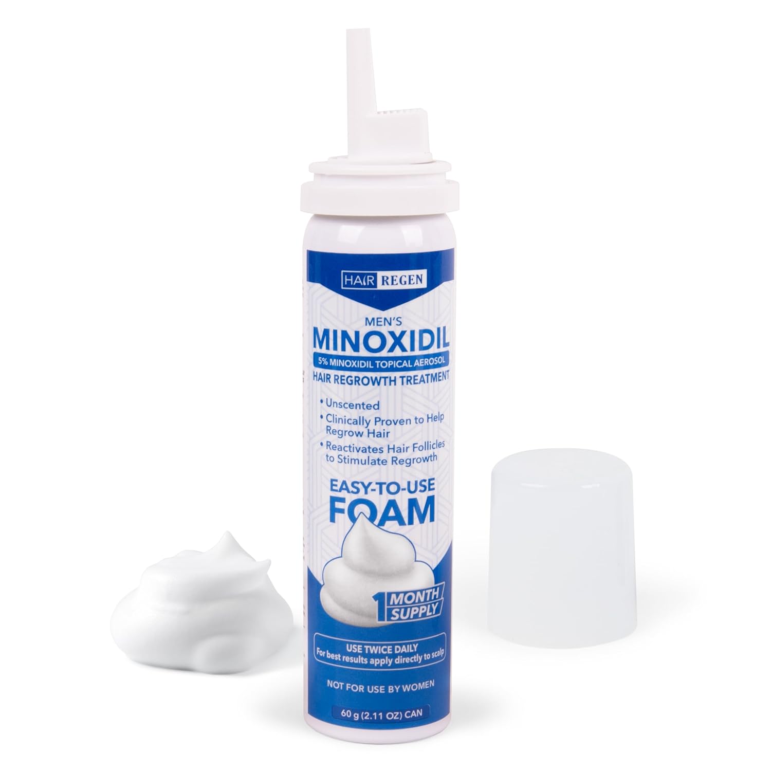 Minoxidil Foam for Men 5% Percent - Men's Hair Growth Treatment for Him- Topical Foaming Minoxidil for Men- Great for Hair Regrowth and Reduce Hair Loss - 6 Pack as 6 Months Supply - Image 2