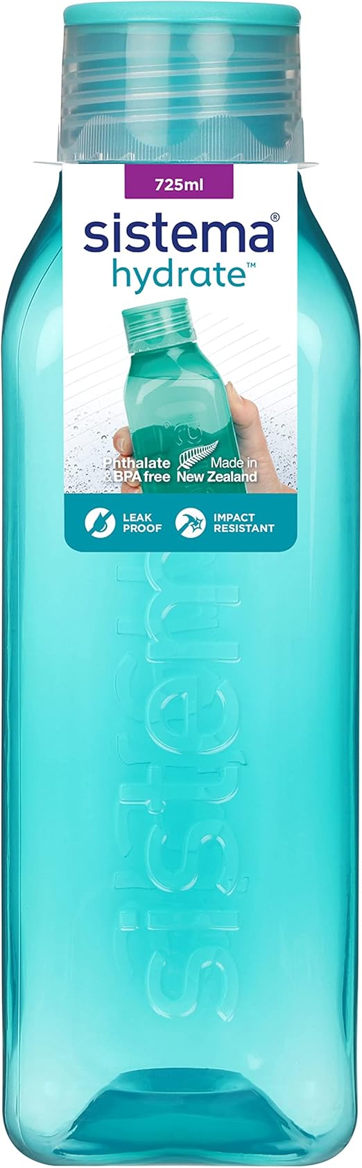 Bouteille D'eau Carrée – 750 Ml – Plate – Sans BPA – Transparente