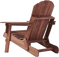 Vista 8 de Donext Silla Adirondack plegable, silla de patio de madera de capacidad de 330 libras con acabado a base de agua, sillas de salón de exteriores